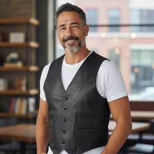 Men’s 1x Wilson’s Leather vest 1x black